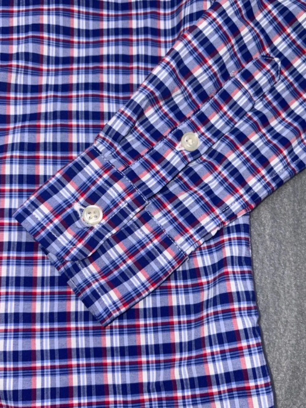 Boys Polo Ralph Lauren Long Sleeve Collared Button Down Performance Blue Red S/8